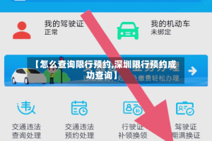 【怎么查询限行预约,深圳限行预约成功查询】