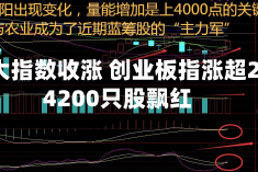 A股三大指数收涨 创业板指涨超2% 逾4200只股飘红