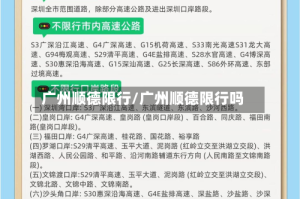 广州顺德限行/广州顺德限行吗