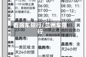 看病车限行/兰州车限行