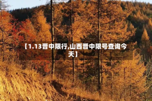 【1.13晋中限行,山西晋中限号查询今天】