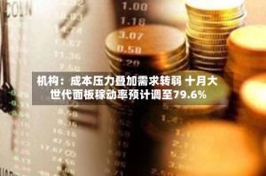机构：成本压力叠加需求转弱 十月大世代面板稼动率预计调至79.6%