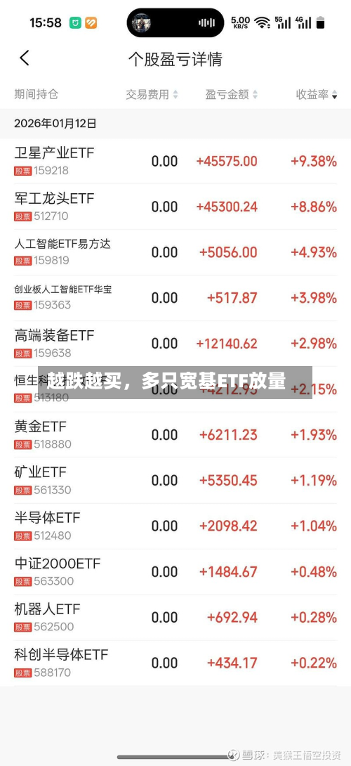 越跌越买	，多只宽基ETF放量-第1张图片