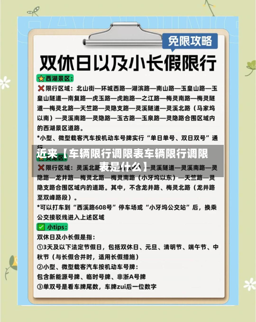 近来【车辆限行调限表车辆限行调限表是什么】-第1张图片