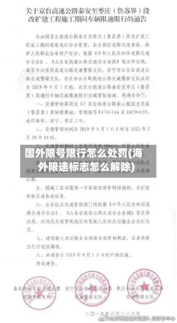 国外限号限行怎么处罚(海外限速标志怎么解除)-第2张图片