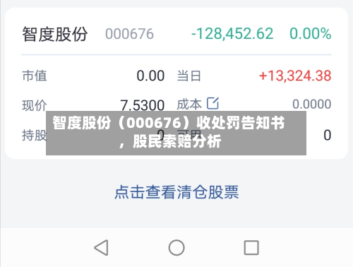 智度股份（000676）收处罚告知书，股民索赔分析-第1张图片