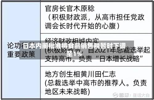 日本内阁批准将食品销售税暂时下调至1%-第3张图片