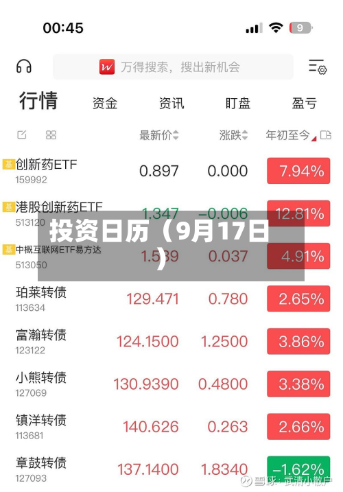 投资日历（9月17日）-第1张图片