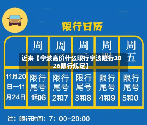 近来【宁波高价什么限行宁波限行2026限行规定】-第1张图片