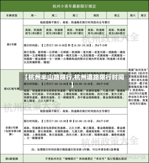【杭州半山路限行,杭州道路限行时间】-第1张图片