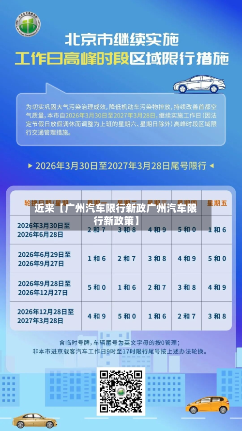 近来【广州汽车限行新政广州汽车限行新政策】-第2张图片