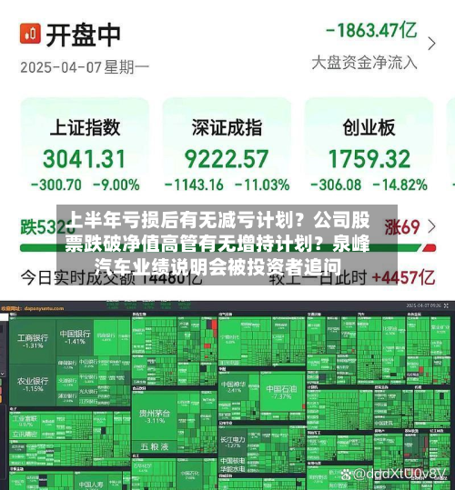 上半年亏损后有无减亏计划?公司股票跌破净值高管有无增持计划?泉峰汽车业绩说明会被投资者追问-第2张图片