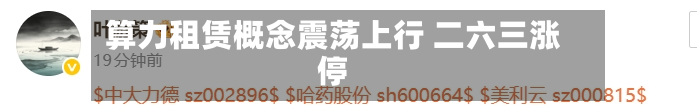 算力租赁概念震荡上行 二六三涨停-第1张图片