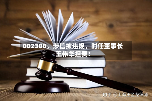 002388，涉信披违规	，时任董事长王伟华担责！-第1张图片